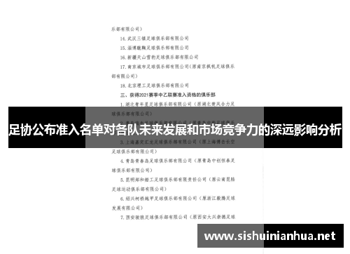 足协公布准入名单对各队未来发展和市场竞争力的深远影响分析